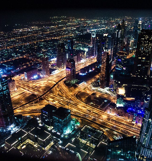 Dubai night sky